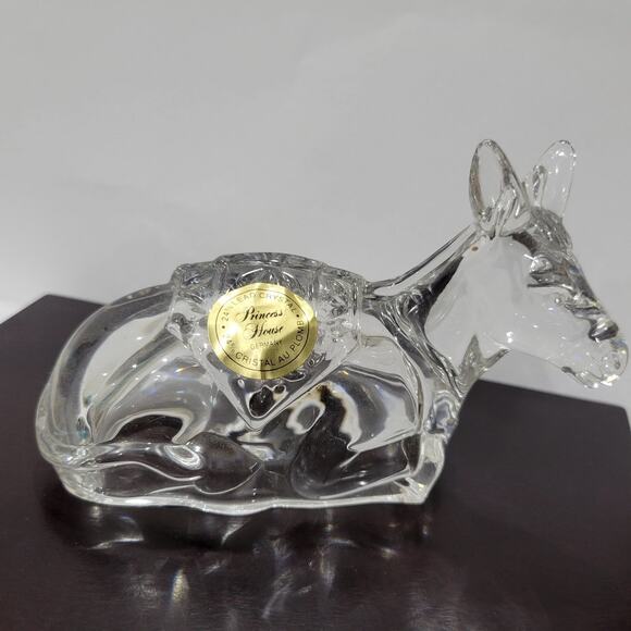 Vintage‎ Princess House Lead Crystal Donkey Figurine Nativity Replacement - Picture 2 of 10